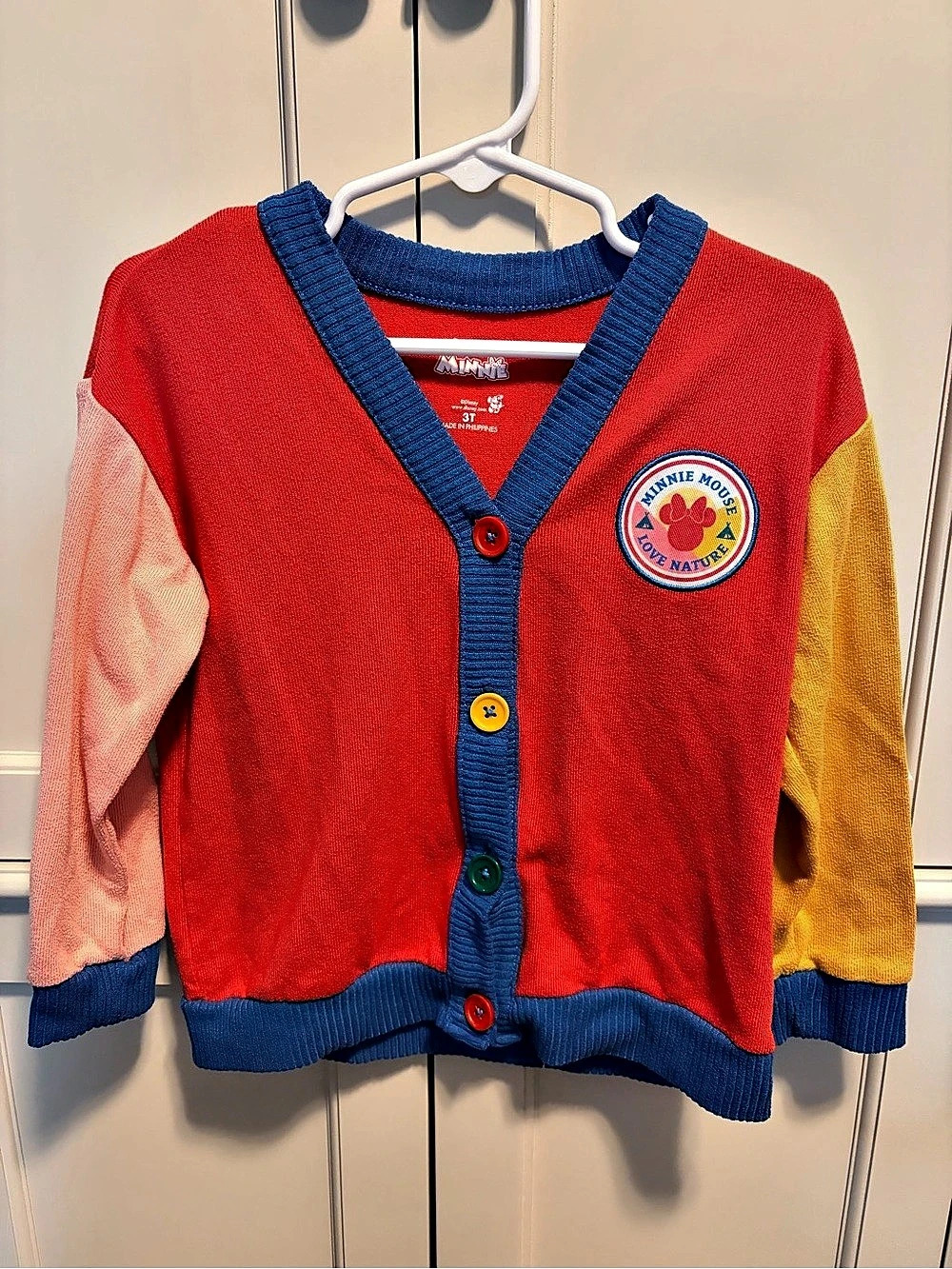 Disney Minnie Mouse Color Block Cardigan Girls 3T